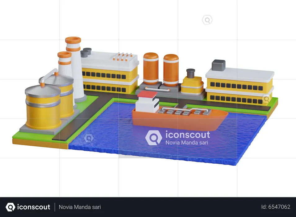 Cargo Port  3D Illustration