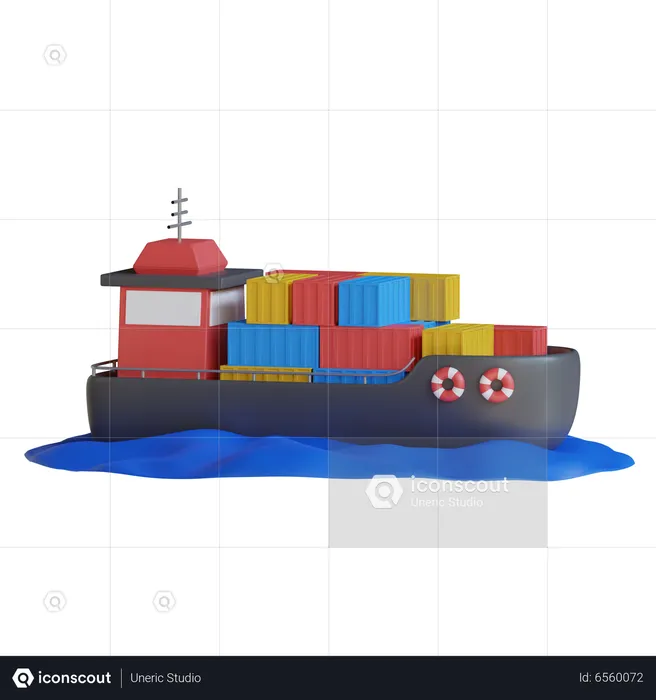 Cargo Ship  3D Icon