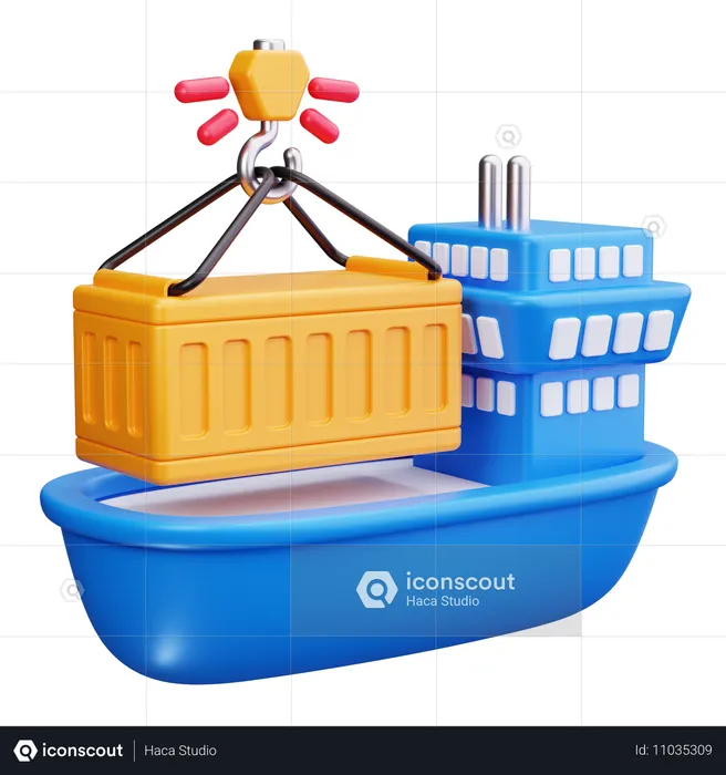 Cargo Ship  3D Icon