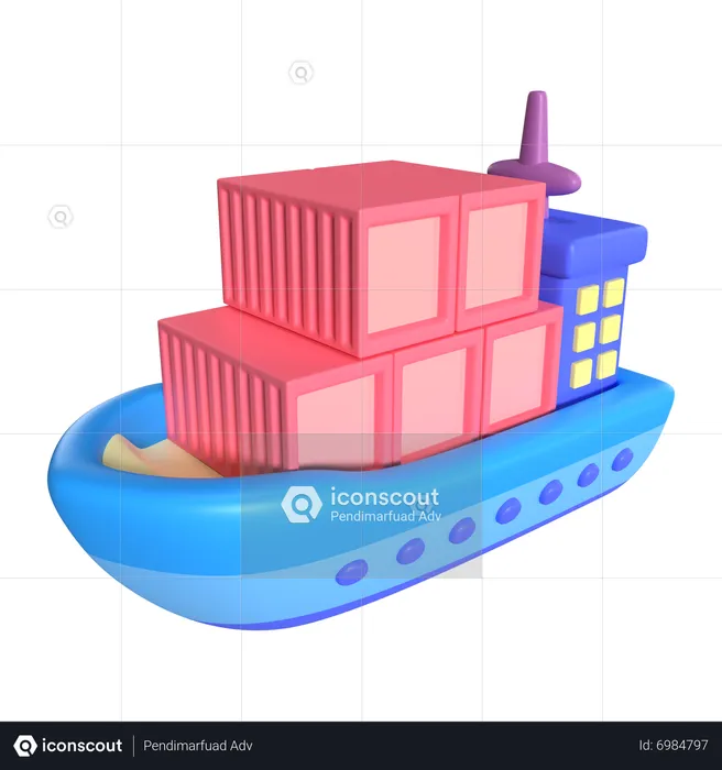 Cargo Ship  3D Icon