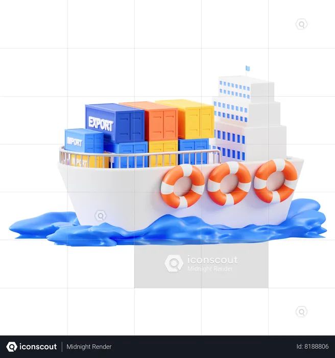 Cargo Ship  3D Icon