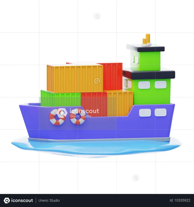 Cargo Ship  3D Icon