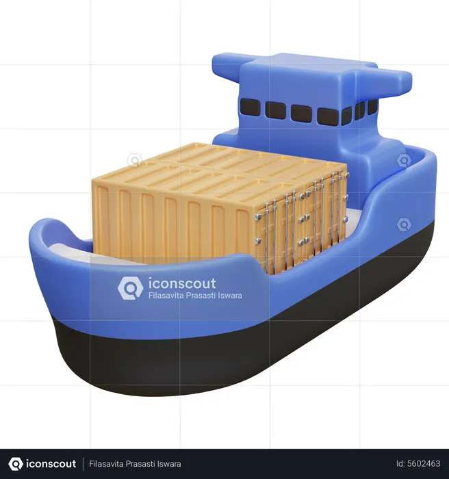 Cargo Ship  3D Icon