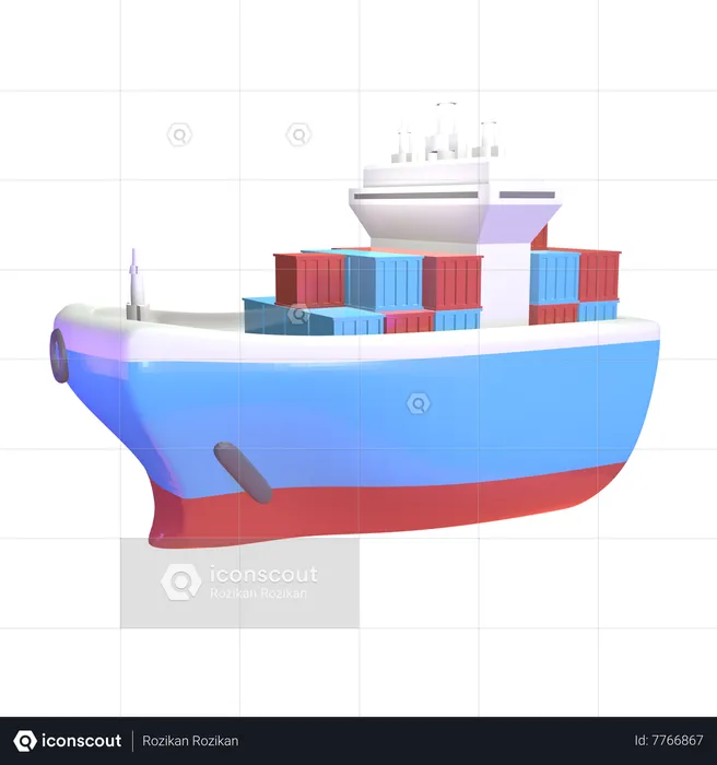 Cargo Ship  3D Icon