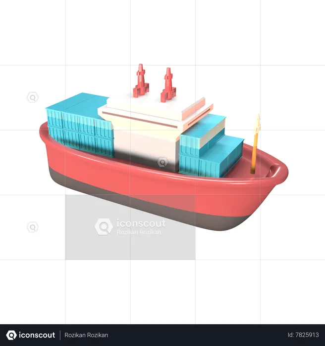 Cargo Ship  3D Icon