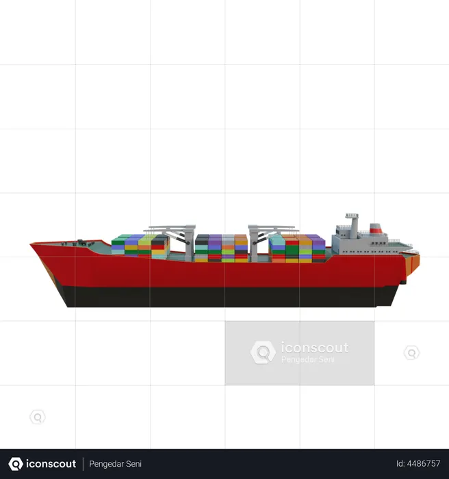 Cargo Ship  3D Illustration