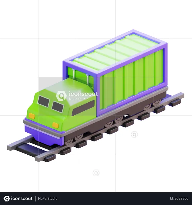 화물열차  3D Icon