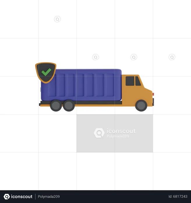 Cargo Truck Insurance  3D Icon