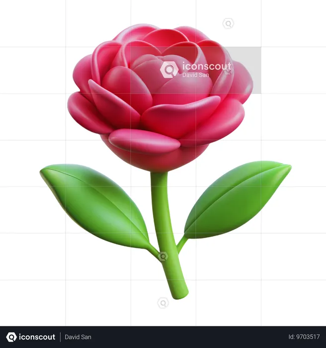 Carnation flower  3D Icon