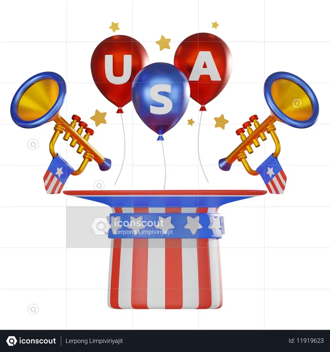 Carnival Hat  3D Icon