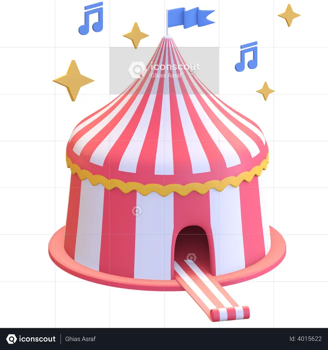 Tienda de circo  3D Icon
