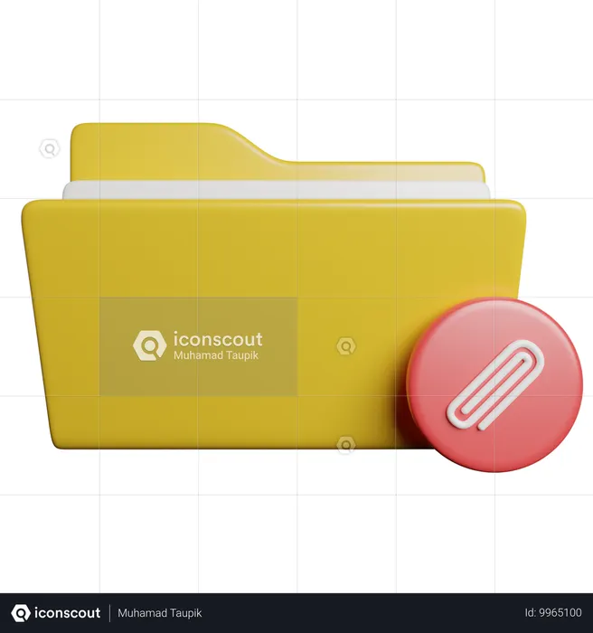 Carpeta adjunta  3D Icon