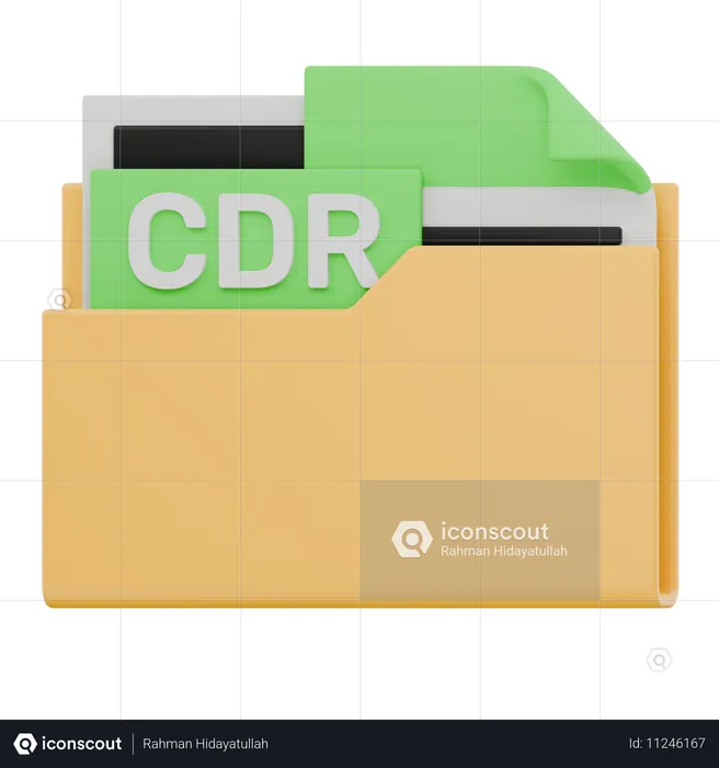 Carpeta de archivos Cdr  3D Icon