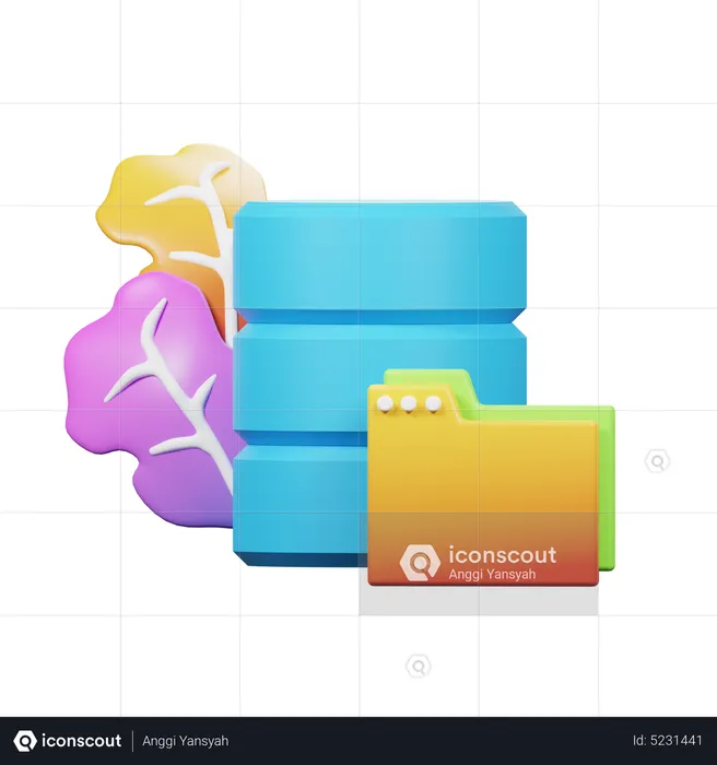 Carpeta de base de datos  3D Icon