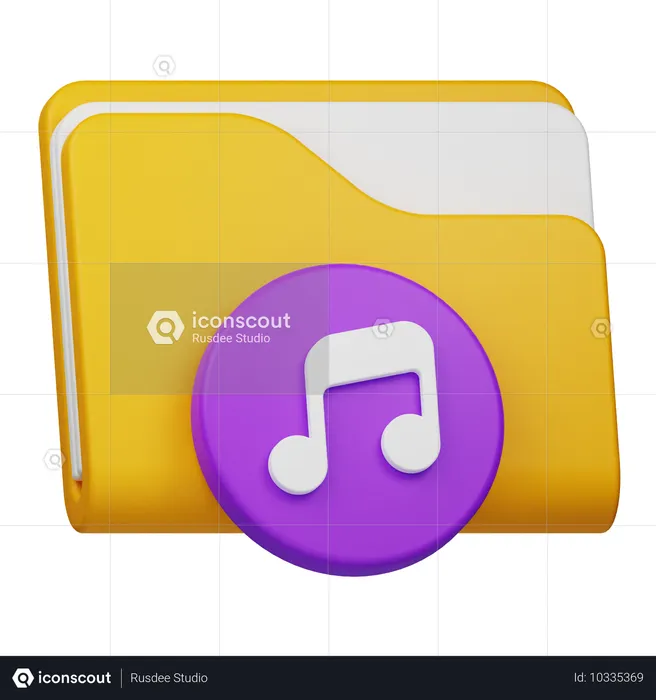 Carpeta de canciones  3D Icon