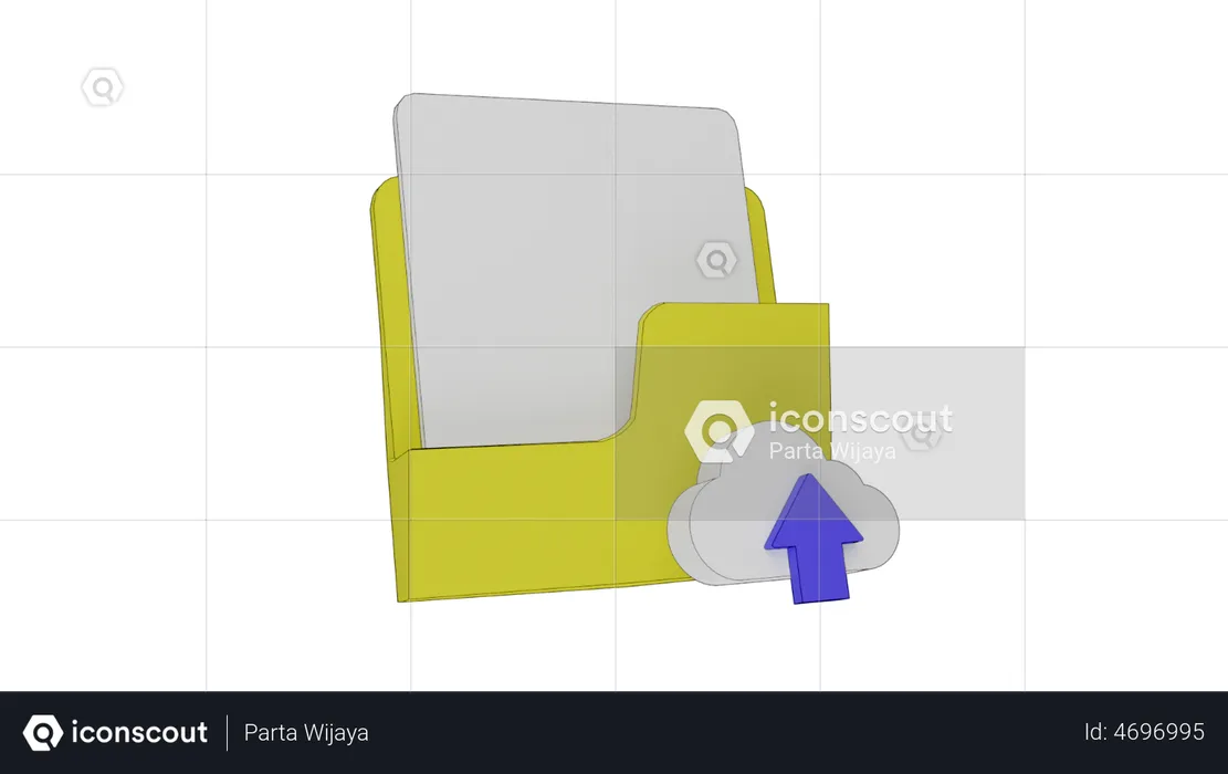 Subir carpeta  3D Illustration