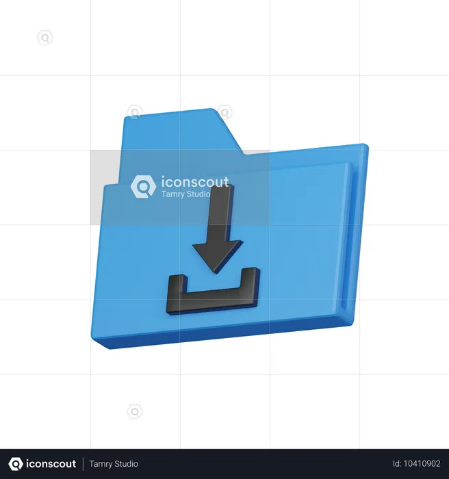 Carpeta de descargas  3D Icon