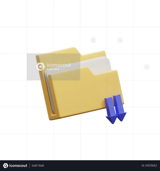 Carpeta de descargas  3D Icon