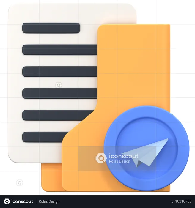 Enviar carpeta con signo de flecha de envío  3D Icon
