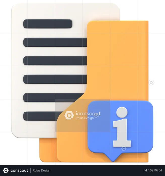 Carpeta de información con cartel informativo  3D Icon