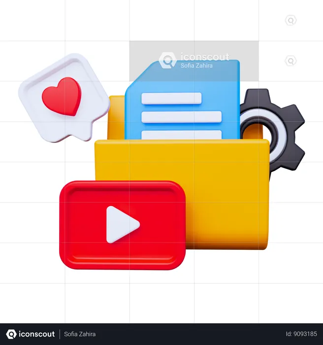 Carpeta de redes sociales  3D Icon