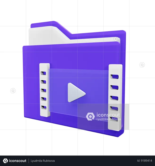 Carpeta de videos  3D Icon