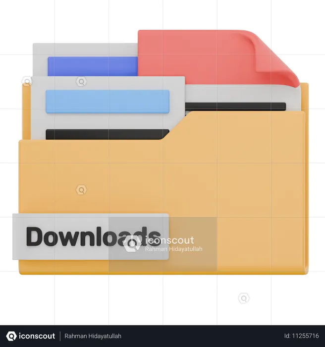 Carpeta de descargas  3D Icon