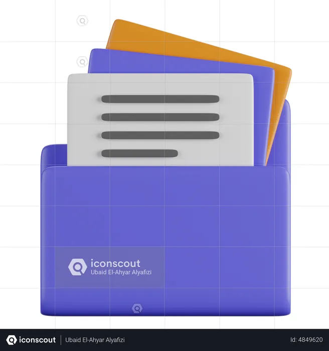 Carpeta de documentos  3D Icon