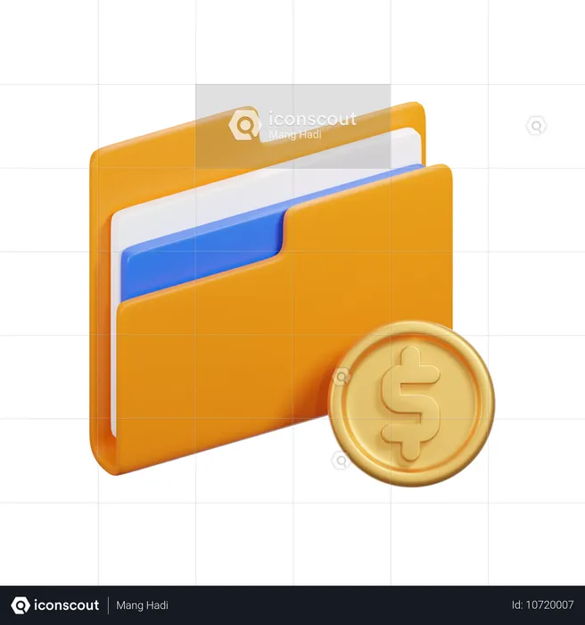 Carpeta de dolares  3D Icon