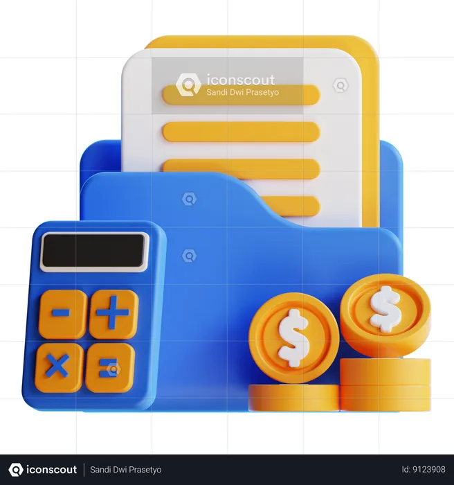 Carpeta de finanzas  3D Icon