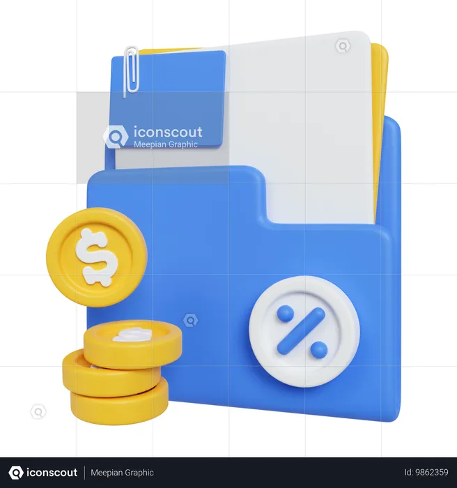 Carpeta de finanzas  3D Icon