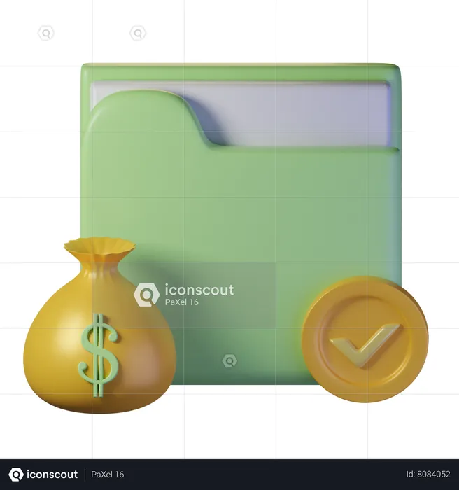 Carpeta financiera  3D Icon