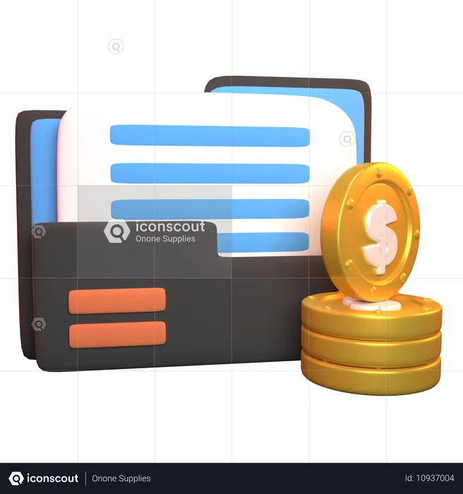 Carpeta de finanzas  3D Icon