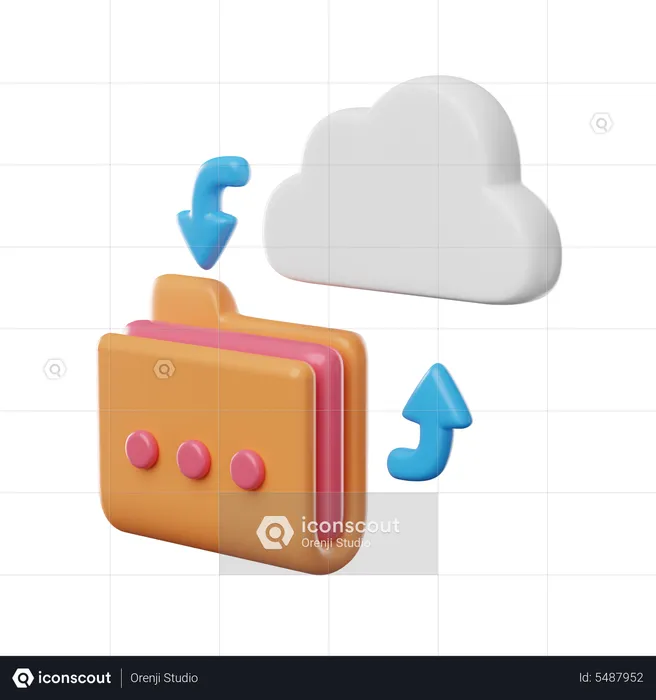 Carpeta en la nube  3D Icon