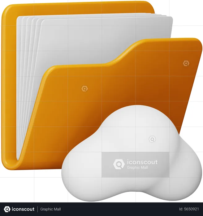 Carpeta en la nube  3D Icon