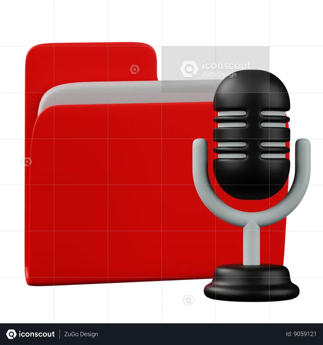 Carpeta de podcasts  3D Icon