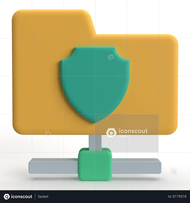 Carpeta segura  3D Icon