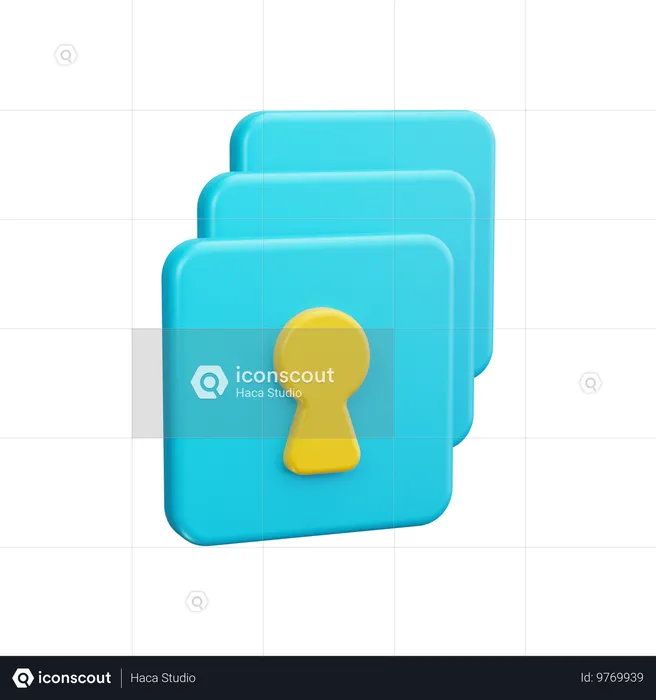 Seguridad de carpeta  3D Icon