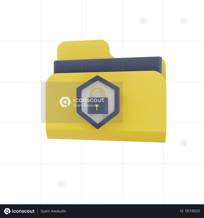 Seguridad de carpeta  3D Icon