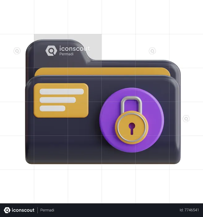 Seguridad de carpeta  3D Icon