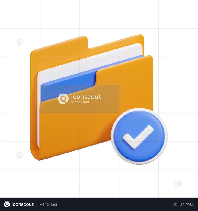 Carpeta verificada  3D Icon