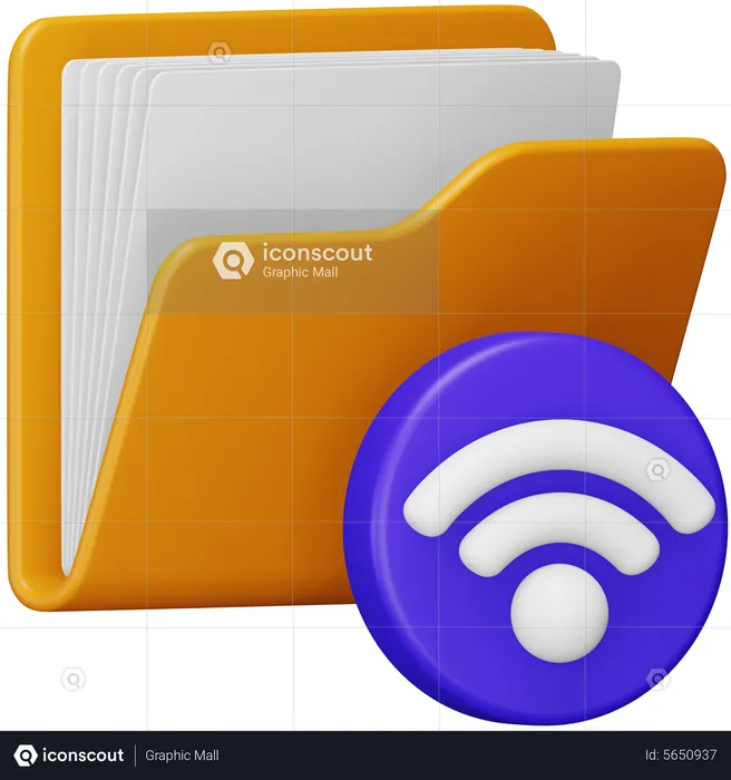 Carpeta wifi  3D Icon