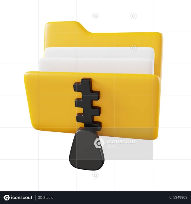 Carpeta zip  3D Icon