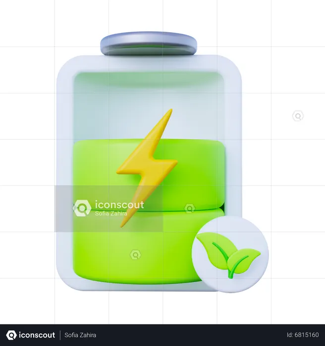 Carregamento ecológico de bateria  3D Icon