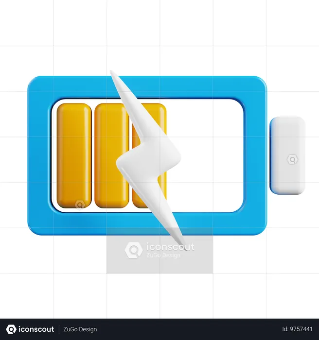 Carregar meia bateria  3D Icon