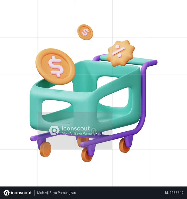 Carrinho de compras  3D Icon