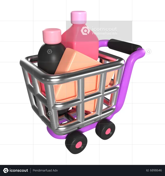 Carrinho de compras cheio  3D Icon