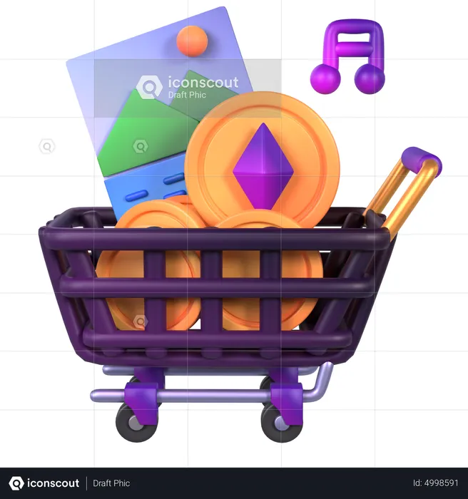 Carrinho de compras nft  3D Icon