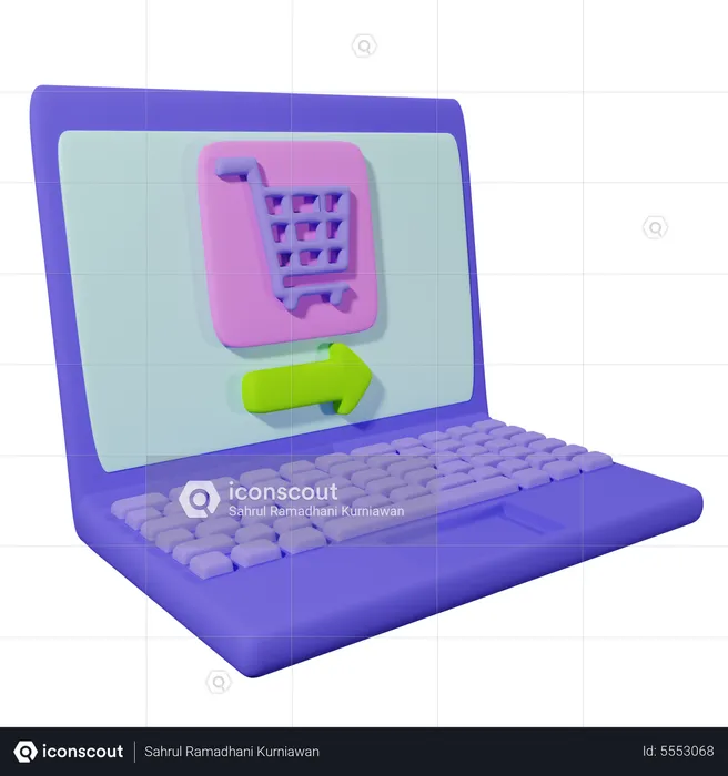 Carrinho de compras on-line  3D Icon