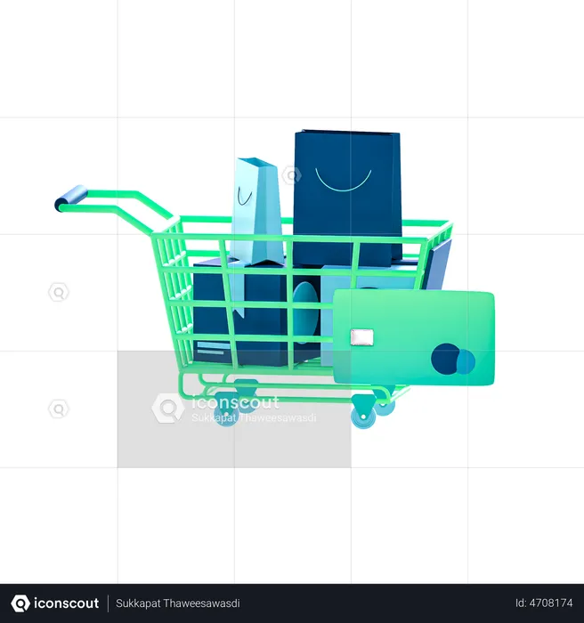 Carrito de compras  3D Illustration